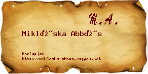 Miklóska Abbás névjegykártya